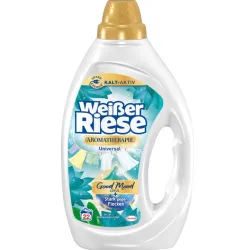 Henkel AG & Co. KGaA Weißer Riese Aromatherapie Lotus+Mandelöl Vollwaschmittel, 22 WL, Starkes Flüssigwaschmittel für strahlend saubere Kleidung, 990 ml - Flasche WG22B