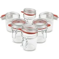 Dr. Oetker Einmachglas mit Bügelverschluss 370ml, 6-teilig - Einmachgläser, luftdicht verschlossen für frische Konservierung von Lebensmitteln und ideal für selbstgemachte Marmeladen.
