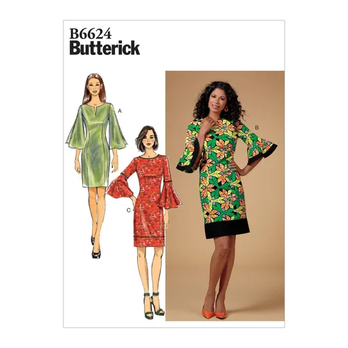 Schnittmuster Sommerkleid Butterick B6624 B5 18-24 (Gr. 44-50) Deutsche Anleitun