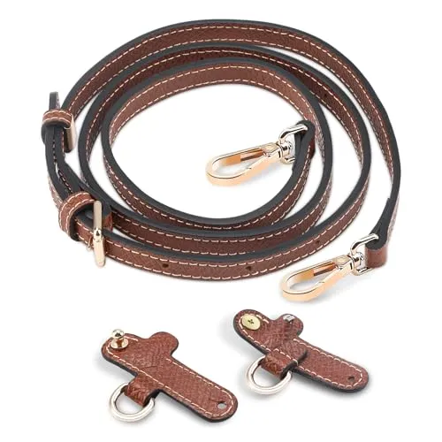 GlasFlength Schultergurt für Longchamp Taschen, Schulterriemen aus Leder für Handtaschen Taschengurt Original Bag Strap No-Punch Verstellbarer Ersatz Umhängegurt für Schultertaschen Handtaschen