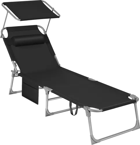 SONGMICS Klappbare Sonnenliege mit Seitentasche von SONGMICS