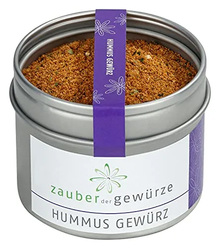Zauber der Gewürze Hummus Gewürz, nordafrikanische Gewürzmischung für den Kichererbsen-Dip Hummus, auch für Falafel und Sesammus, Premium-Qualität in wiederverschließbarer Aroma-Dose, 50 g