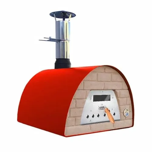 Veloce Pro 70 Holzbackofen rot Ziegelfront Terracotta
