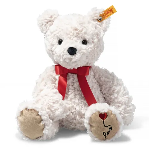 Steiff 113833 Teddybär Jimmy Love, 30cm - Kuscheltiere - Der 30 cm große Teddybär Jimmy Love ist aus kuschelweichem Plüsch und bietet ein faszinierendes Fühl-Erlebnis dank Granulatsäckchen in Po und Pfoten.
