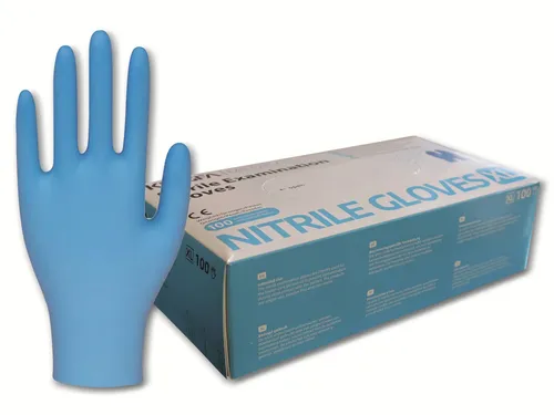 Produktbild Einweghandschuhe Nitril Polymer, EN 374-1, EN 455, 100 Stück, Größe L