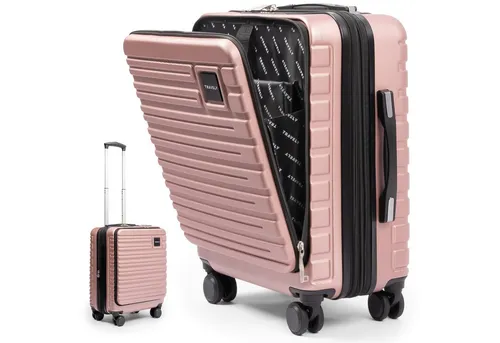 Travely Koffer mit 4 Rollen – Roségold in pink von Travely
