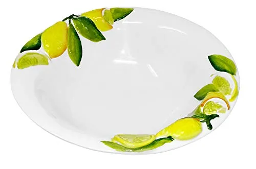 Lashuma Handgemachte Zitronen Salatschüssel aus Italienischer Keramik, 26 cm - Salatschüsseln mit einzigartigem Zitronendesign, handgefertigt in Italien. Diese 26 cm große Keramikschale bringt mediterranen Flair und Frische auf jeden Tisch.