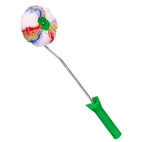 ToolSpace Farbroller Eckenroller Profiqualität Farbwalze Ø 10,5cm mit 39 cm Bügel Polyacryl Malerwalze Innen-Ecken-Roller Für Wandfarbe Emulsions- & Latexfarben, Ergonomischer Griff
