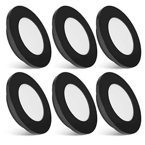 Dream lighting LED Spots 12v für Wohnmobil, 2W 130LM Kaltweiß 6000K Dimmbar, 54mm Loch LED Einbauleuchten Schwarz für Wohnwagen Camper Boot, Einbauspots Ultra Flach 6 Stück