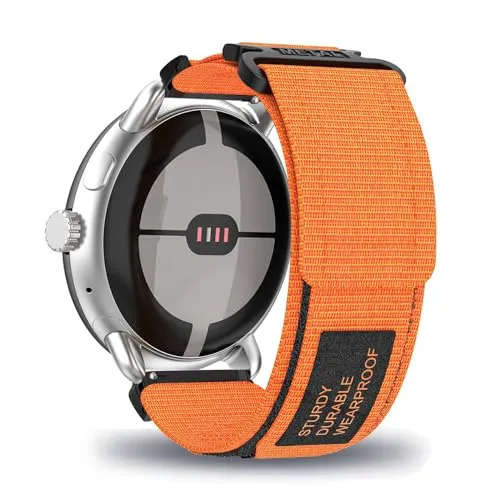 AireWiki Stoff Armband Kompatibel mit Withings ScanWatch 42mm Armband Nylon Für Herren Damen Sport Ersatzband mit Uhrenarmband Für Withings ScanWatch 42mm (orange)