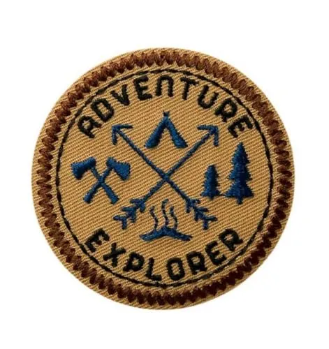 Mono-Quick Bügelbild Aufnäher Patch Applikation zum Aufbügeln Outdoor Adventure Explorer 5,3 cm