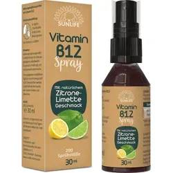 SUNLIFE® Vitamin B12 Spray hochdosiert Energie & Nervensystem Unterstützung + vegane Nährstoffe & Vitalboost