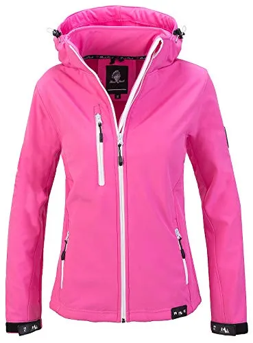 Rock Creek Damen Softshell Jacke D-412 - Windbreaker für Outdoor-Aktivitäten - Funktionsjacken, winddicht und atmungsaktiv, ideal für Freizeit und Outdoor mit abnehmbarer Kapuze und zahlreichen Taschen für höchsten Tragekomfort.