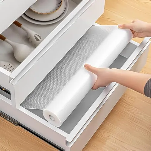 Anti-Rutsch-Matte für Schubladenböden 30×500cm, EVA-Schubladenmatte, Kunststoffmatten, Schutzmatten für Kühlschränke und Regale, Kann auf die Größe einer Schublade zugeschnitten werden