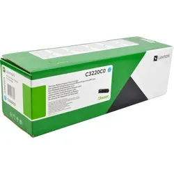 Lexmark Toner C3220C0 cyan - Originaltoner für bis zu 1.500 Seiten, kompatibel mit Lexmark Druckern, ideal für hohe Druckaufkommen und erstklassige Druckqualität