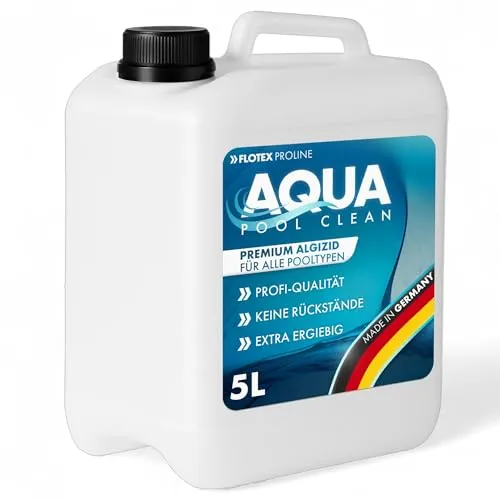 Aqua Pool Clean 5L - Hochwirksames flüssiges Algizid für Pool I Idealer Pool Algenvernichter mit Klareffekt | Profi Algenvernichter Pool | Schonend desinfizierendes Reinigungsmittel gegen Algen