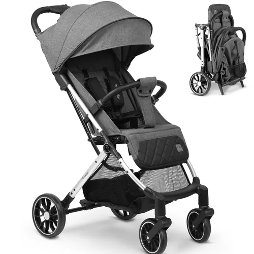 Paseo Nukido Kinderwagen - Faltbarer Kinderwagen für Reisen, geeignet bis 36 Monate. Mit 360°-Rädern, verstellbarem Sonnendach und 5-Punkt-Sicherheitsgurten – ideal für jedes Wetter!