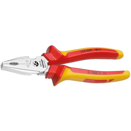 Gedore 1550942 VDE Kraft-Kombizange 160mm - Zangen, ideal für Elektroarbeiten dank VDE-Zertifizierung und ergonomischem Design für maximalen Komfort und Sicherheit.