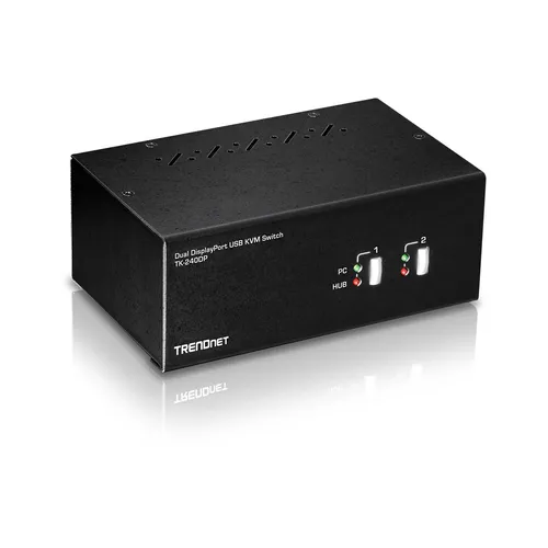 TRENDnet TK-240DP KVM-Audio-USB-Switch - Umschalter für 2 KVM/Audios mit Unterstützung für 1 lokalen Benutzer, ideal für Desktop-Umgebungen und TAA-konform für höchste Standards.
