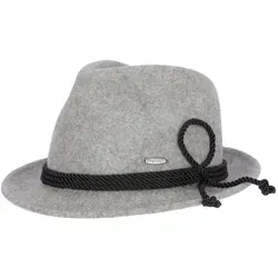 Steigenhöfer Manufaktur Trachtenhut Herren JAKOB - bayrischer Wanderhut Dreispitz aus 100% Schurwolle Größenverstellbar und integriertes Schweißband, Ideal fürs Oktoberfest grau 60