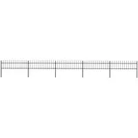 vidaXL Gartenzaun mit Speerspitzen 8,5 m Schwarz - Metallzaun aus pulverbeschichtetem Stahl, stabil und langlebig, mit dekorativen Speerspitzen für erhöhte Sicherheit. Ideal für Garten und Grundstücksabgrenzung.