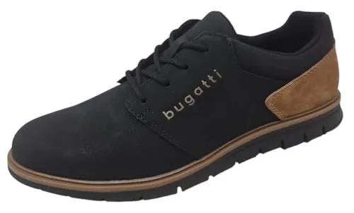 Bugatti Sandman Sportlicher Schnürer Schwarz in schwarz von Bugatti