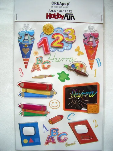 *13tlgx CREAPOP*Sticker*Aufkleber*Einschulung*Schule*Accessoirs*in 3 d optic*