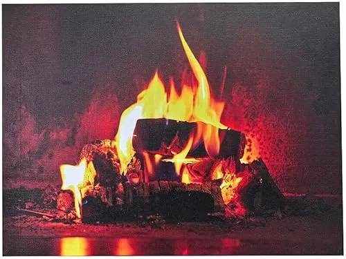 infactory LED Bild Kaminfeuer: Animiertes LED-Wandbild für stimmungsvolle Akzente