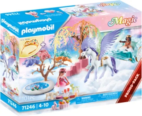 PLAYMOBIL Magic 71246 - Picknick mit Pegasuskutsche, inklusive großem Kinderdiadem für fantasievolles Spiel ab 4 Jahren