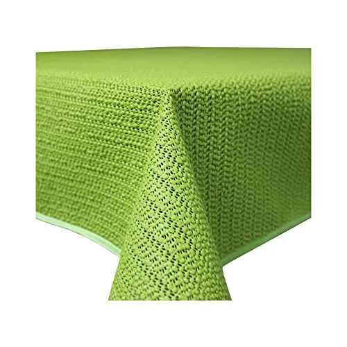 Haus und Deko Gartentischdecke Outdoor rechteckig wetterfest wasserabweisend rutschfest abwischbar PVC Weichschaum Tischdecke für Garten, Balkon, Terrasse Camping (Grün, 130 x 220 cm), 2370