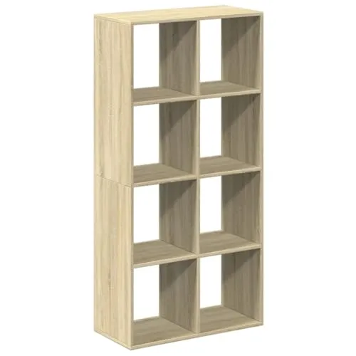 vidaXL Raumteiler Bücherregal - Vielseitiges Standregal für jeden Raum - Paravants & Raumteiler - Modernes Regal mit 8 Fächern aus robustem Holzwerkstoff, ideal zur stilvollen Raumtrennung und Aufbewahrung von Büchern und Deko.