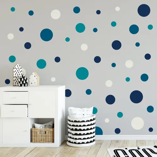 Wandtattoo Kreise Set 120 Stück Petrol Punkte Sticker Y068