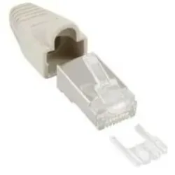InLine 100er Pack Crimpstecker RJ45 - beige, ideal für Netzwerkinstallationen - Sonstige Netzwerkartikel, 100 Stück abgeschirmte RJ45 Stecker für eine zuverlässige Verbindung in CAT 5e/6 Netzwerken.