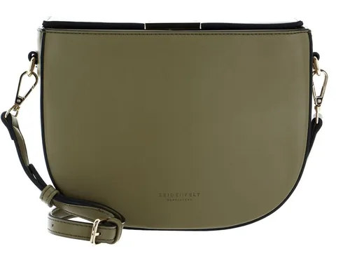 Seidenfelt Manufaktur Umhängetasche SFM202 - Umhängetasche in Olive Leaf/Gold mit verstärktem Boden und geräumigem Hauptfach, ideal für den täglichen Gebrauch.