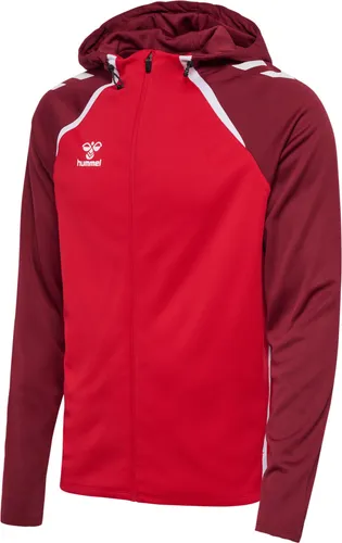 HUMMEL hmlLEAD 2.0 ZIP HOODIE WOMAN - TRUE RED/MAROON - XS - Funktionsjacke aus 100% recyceltem Polyester, mit BeeCool-Technologie für hohe Atmungsaktivität und schnellen Komfort – ideal für Sport und Freizeit.