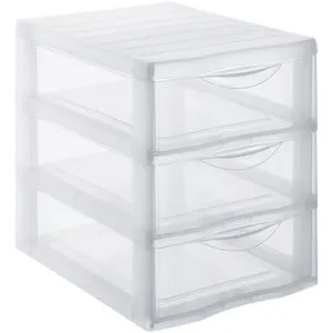 Rotho Schubladenbox 1454900096, Orgamix, A5, 3 Fächer, Kunststoff, geschlossen, transparent