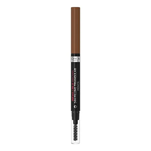 L'Oréal Paris Augenbrauenstift mit herausdrehbarer Dreiecksspitze für definierte und natürliche Augenbrauen, Infaillible Brows 24h Brow Filling Triangular Pencil, Nr. 3.0 Brunette