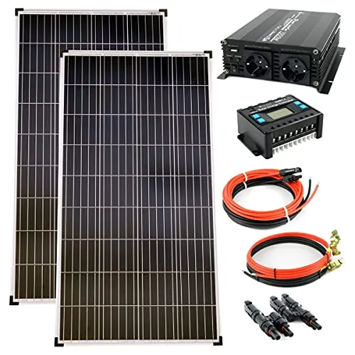 Solar Set 12V 2x130 Watt Poly Solarmodul mit Spannungswandler