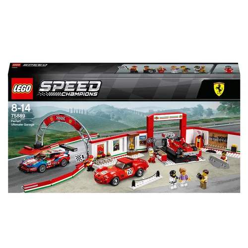 Lego 75889 Speed Champions Ferrari Ultimate Garage - LEGO Set für kreative Bauabenteuer, bietet Platz für mehrere Ferrari-Modelle und fördert das Spielvergnügen für Kinder von 8-14 Jahren.