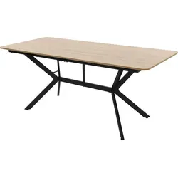 ML-Design Esstisch Hellbraun 180x80x75 cm, Rechteckiger Esszimmertisch für 6 Personen, Industrieller Küchentisch, Wohnzimmertisch mit Stahlgestell - Hellbraun