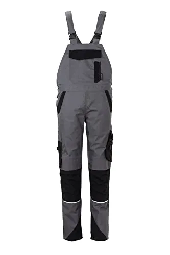 Planam Norit Damen Latzhose in schiefer/schwarz, Gr. 44