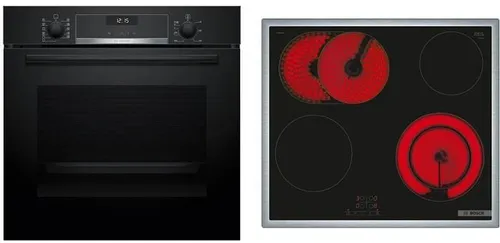 Herdset groß AutoClean Ecoclean mit 60 cm Glaskeramik Kochfeld