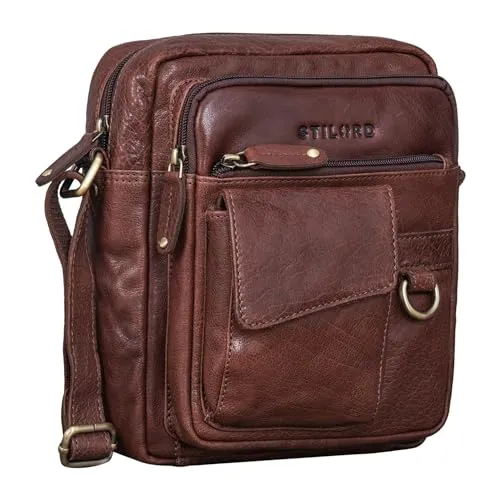 STILORD 'Ryan' Crossbody Tasche Herren Leder - Vintage Messenger Bag aus echtem Leder mit charakterstarkem Design. Ideal für 9,7 Zoll iPads und DIN A5 Dokumente, perfekt für moderne Männer, die Stil und Funktionalität schätzen.