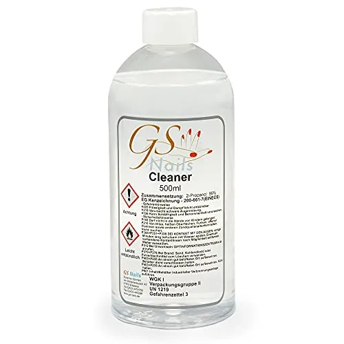 GS-Nails Nagel-Cleaner - Klar 500ml - Reinigungsflüssigkeit zum Reinigen & Entfetten der Naturnägel - ISO kosmetisch - Cleanser ohne Duftstoffe & Farbstoffe
