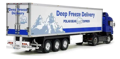 Tamiya 1:14 RC 3-Achs-Kühlauflieger Bausatz - RC Modellbau mit detailgetreuem Kühllaster-Bausatz von Tamiya, ideal für Modellbau-Enthusiasten und Sammler.