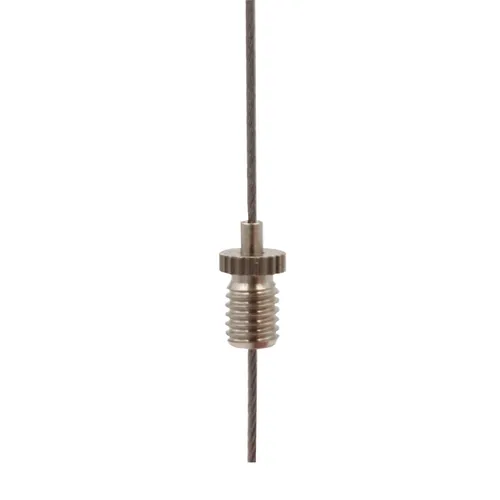 Drahtseilhalter / Gripper 10, M6 Außengewinde, Seil Ø 0,8 - 1,0mm | vernickelt