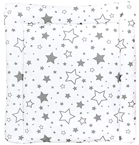 TupTam Baby Wickeltischauflage mit Baumwollbezug Gemustert, Farbe: Graue Galaxie, Größe: 70 x 60 cm
