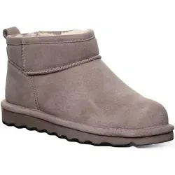 BEARPAW Shorty Damen Winterstiefelette 2860W Cinder - Wasserabweisende Winterstiefelette aus Rindsveloursleder mit 100% Lammfell-Fußbett, ideal für kalte Tage und angenehmen Tragekomfort.