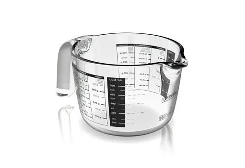 Arendo Messbecher 500 ml Glas Messkrug, Borosilikatglas, Mikrowellengeeignet, Glas, (1-St), 0,5l, präzise Skala, hitzebeständig, mikrowellengeeignet, Küchenhelfer
