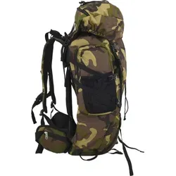 vidaXL 80 L Wanderrucksack in Grün Tarnfarben - Robuster 80 L Wanderrucksack aus wasserabweisendem Oxford-Gewebe, ideal für Camping und Outdoor-Aktivitäten. Bequeme Passform mit verstellbaren Gurten und zusätzlichem Metallgestell für optimale Stabilität.